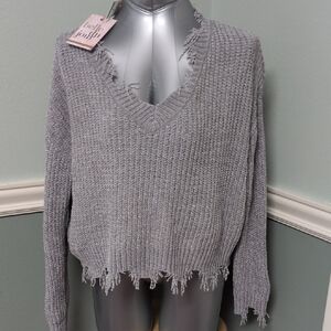 Belle Du Jour Heathered V-Neck Sweater